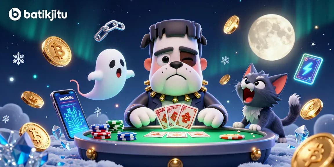 Bermain seru di BATIKJITU dengan bulldog Frankenstein dan kucing werewolf di meja kasino yang menakutkan.