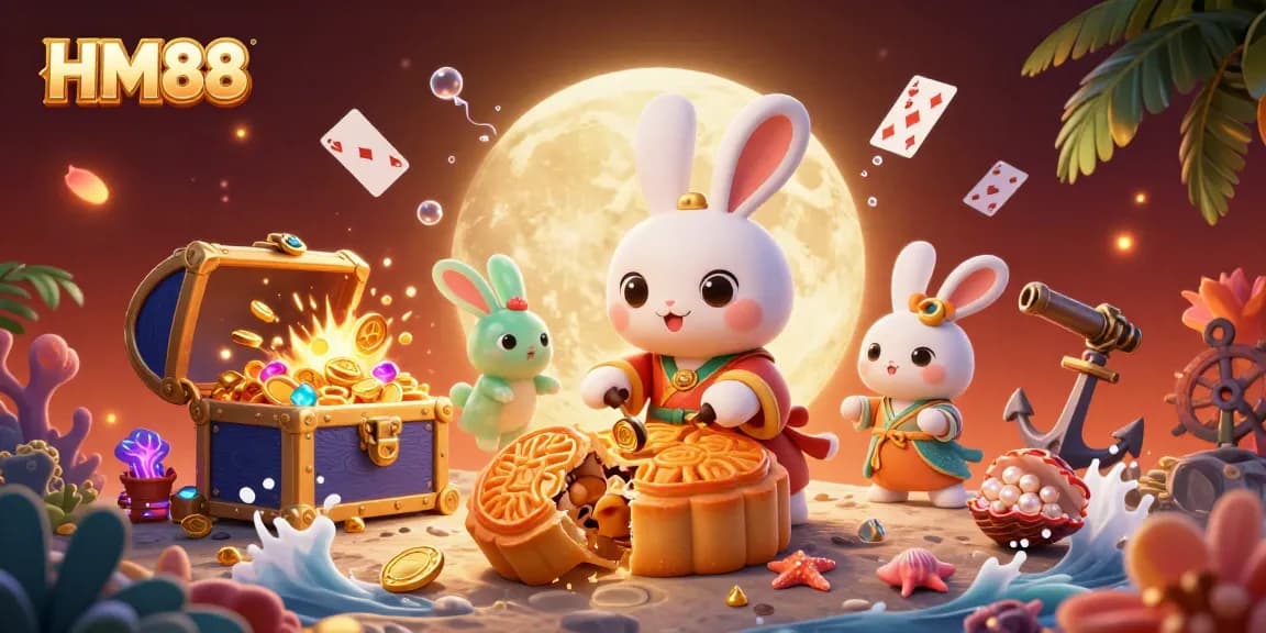 Engage in thrilling gaming adventures with HM88 featuring vibrant casino elements and cartoon characters.
