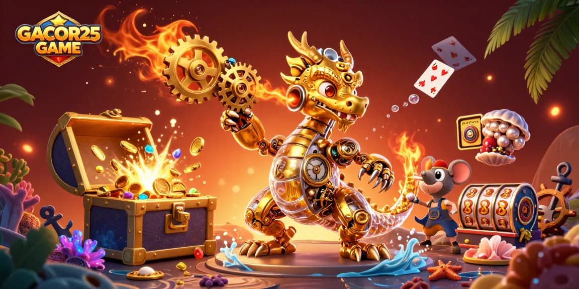 Experience the excitement of GACOR25 GAME with a thrilling illustration showcasing dynamic characters and vibrant casino elements.