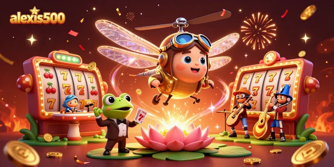 Engage with alexis500 exciting slot gameplay featuring vibrant illustrations and casino elements.