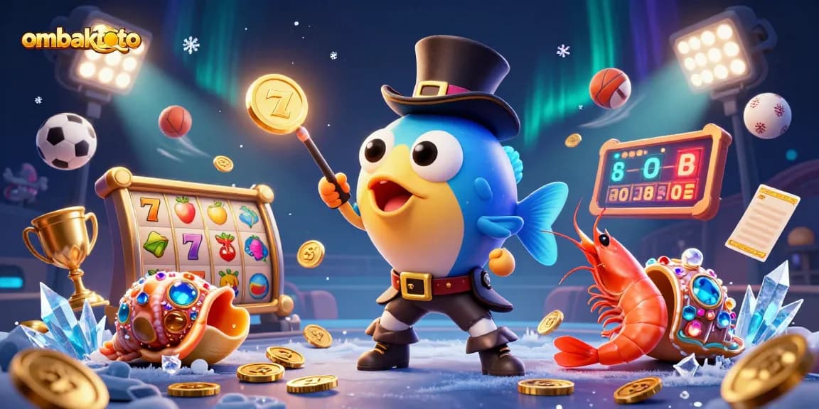 ombaktoto showcases a vibrant 3D scene with animated characters and casino elements, boosting winning excitement.