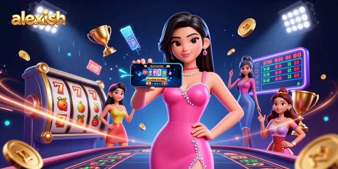Engage with thrilling casino games on alexish's live dealer platform featuring vibrant slot elements.