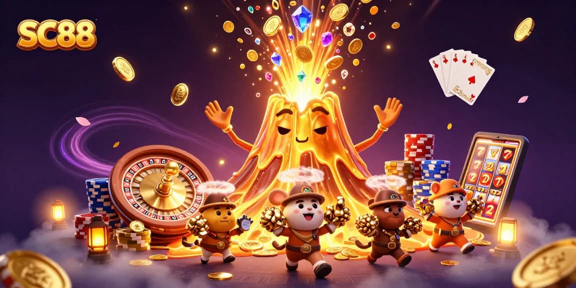 Engage with SC88's thrilling golden volcano explosion of rewards and exciting casino elements.