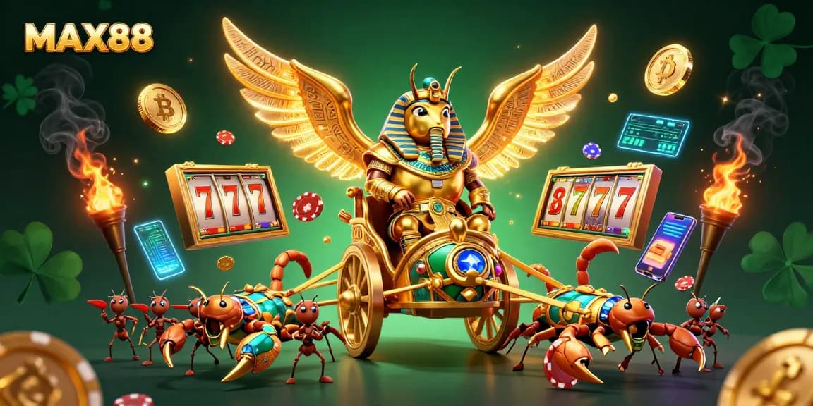 Engage with MAX88's thrilling slot games in this ultra-detailed 3D digital illustration.