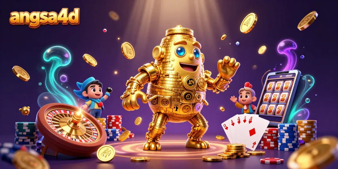 Win big with angsa4d's powerful slot machines featuring gold golem and vibrant casino elements.