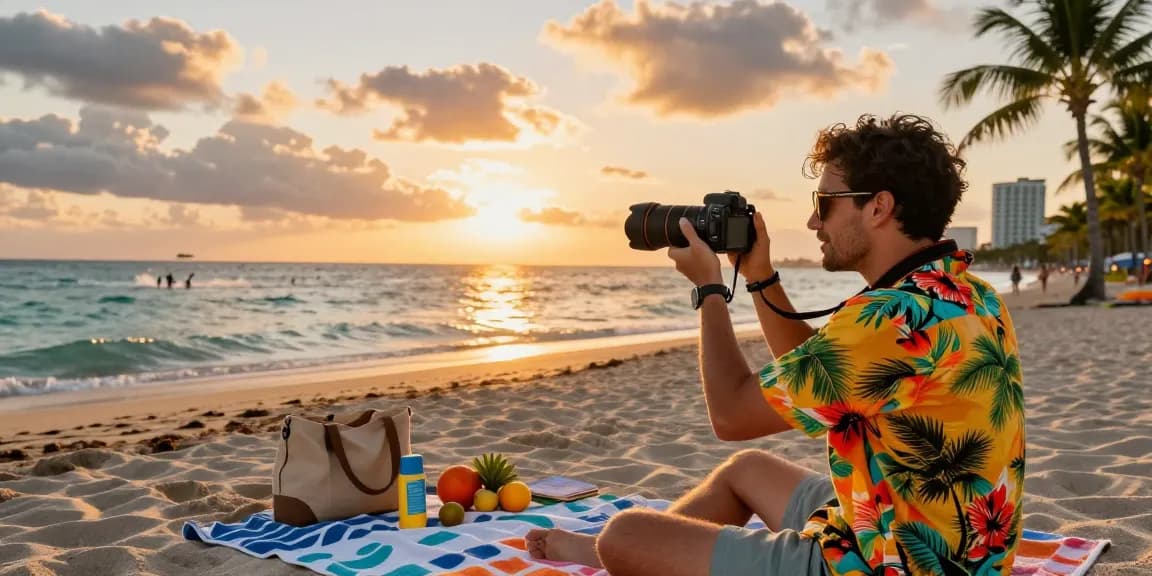 Pengunjung pantai di Miami memotret saat matahari terbenam, https://miami4d.com/ menunjukkan suasana liburan yang ceria.