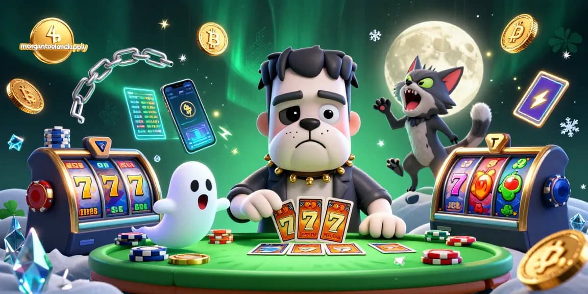 Spin the reels with morgantoolandsupply's thrilling digital casino scene featuring cartoon monsters.