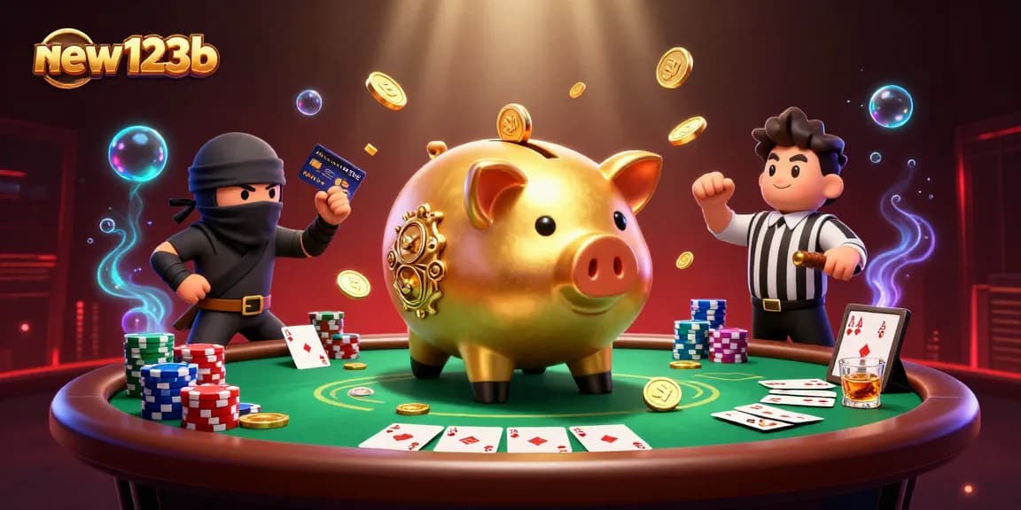 Join the excitement with new123b in a vibrant 3D casino showdown with rich visual elements.