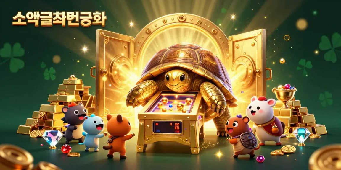 소액결제현금화로 즐기는 다채로운 카지노 게임과 황금 보물, 재미있는 캐릭터들로 가득 찬 일러스트