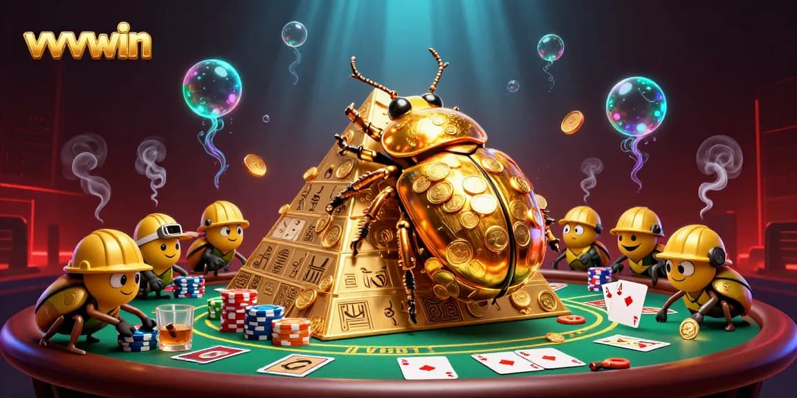 Engage in thrilling gameplay at vvvwin with golden coin beetles and a dynamic poker showdown.