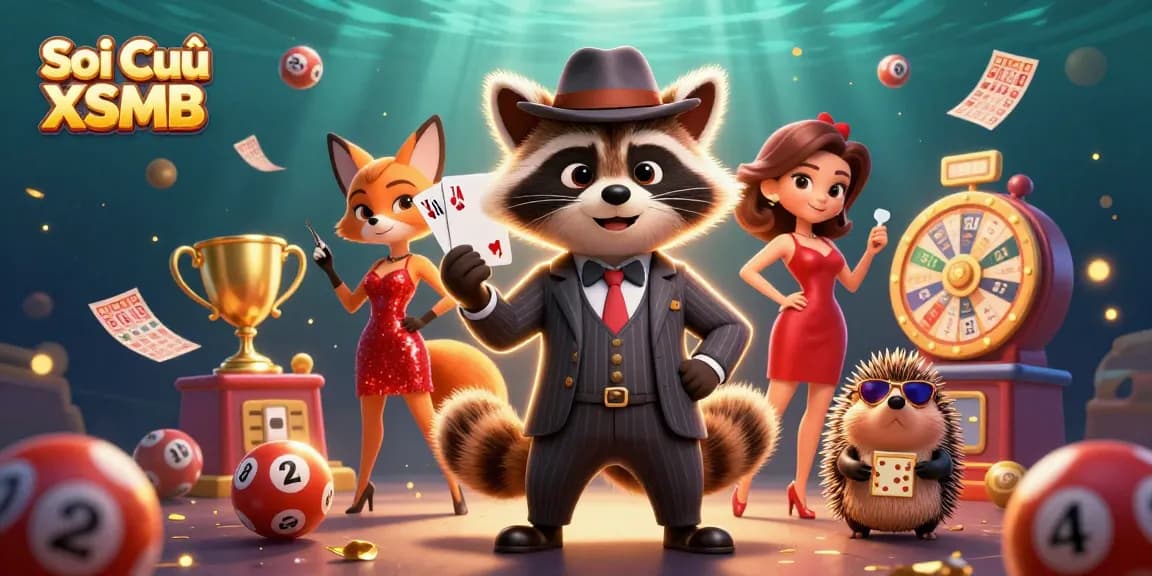 Soi Cầu XSMB showcases winning lottery strategies and vibrant character action in a dynamic illustration.