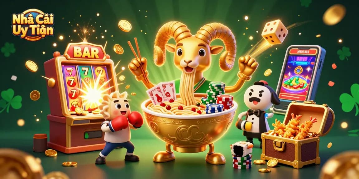 Engaging scene of Nhà Cái Uy Tín with fascinating characters, casino games, and vibrant visuals.