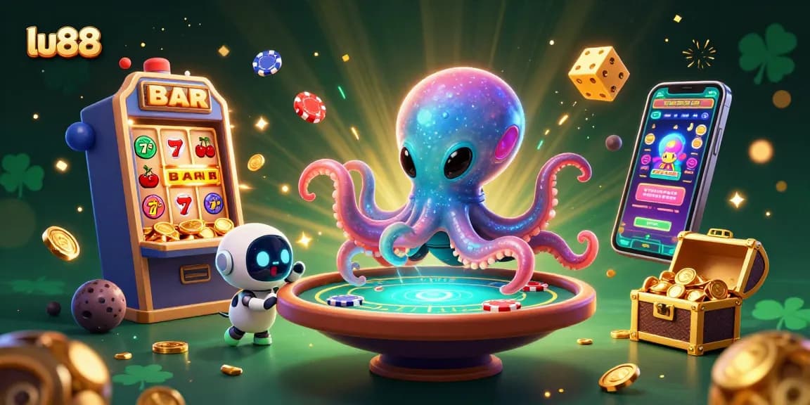 Experience thrilling wins at lu88 with an alien octopus at a high-tech poker table bursting with action.