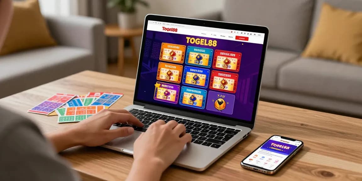 Togel88 Me Login through an engaging online gambling setup with vibrant game graphics.
