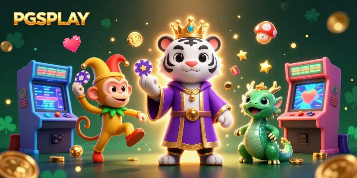 Engage with PGSPLAY on an exciting adventure featuring a royal tiger and playful monkey in a vibrant casino