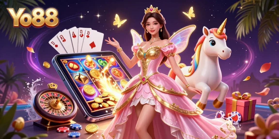 Experience the thrill of Yo88 with vibrant slot games and stunning visuals, featuring captivating characters.