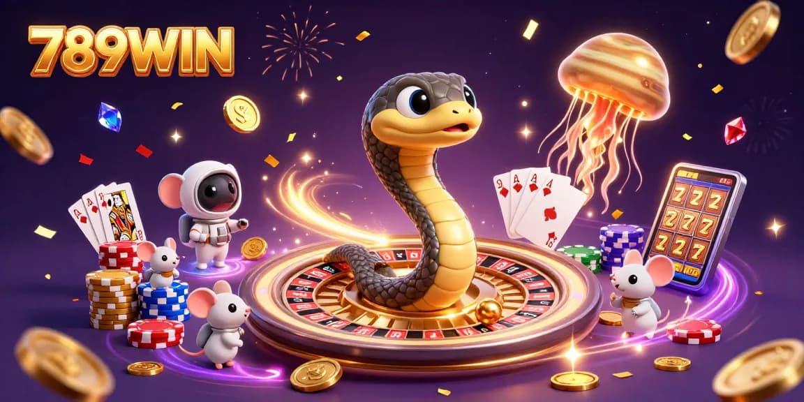 Experience thrilling bets at 789WIN with a cosmic casino scene of lucky charms and excitement.