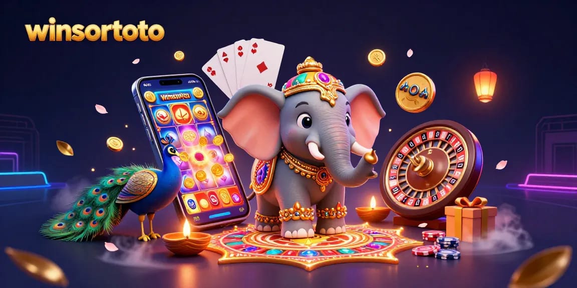 Experience winsortoto with an engaging 3D casino scene featuring vibrant characters and dynamic gaming elements.