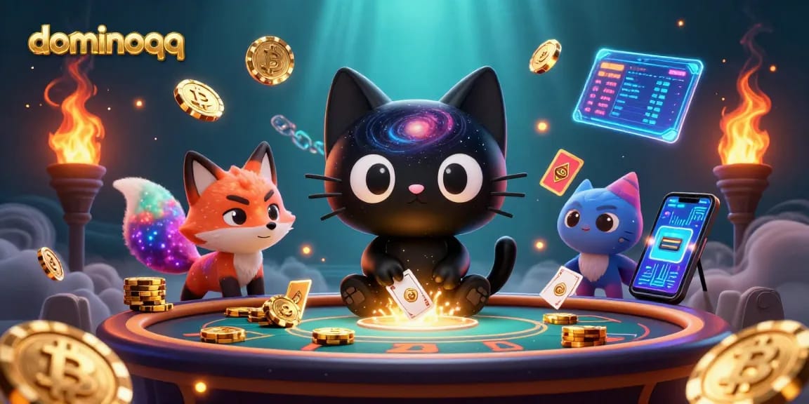 Engage with dominoqq as a dynamic casino experience featuring a cosmic gambling scene.