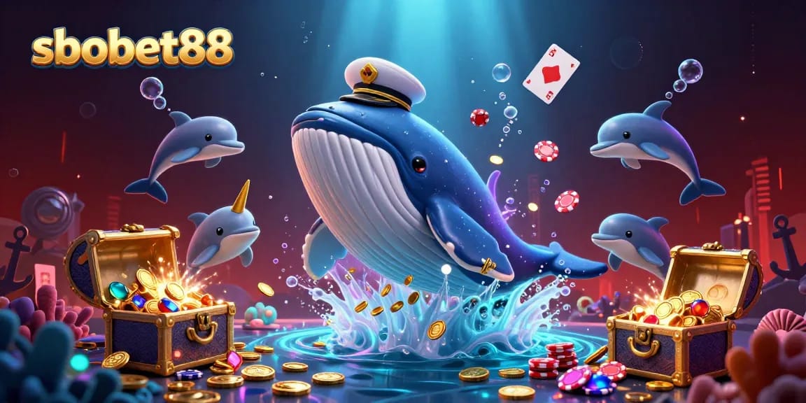 Engage in sbobet88's thrilling betting experience with whales, dolphins, and dazzling treasures.