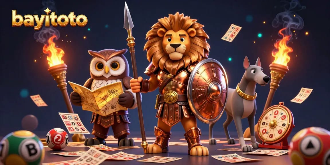 bayitoto lottery scene illustrating engaging bingo action, vibrant characters, and dynamic game elements