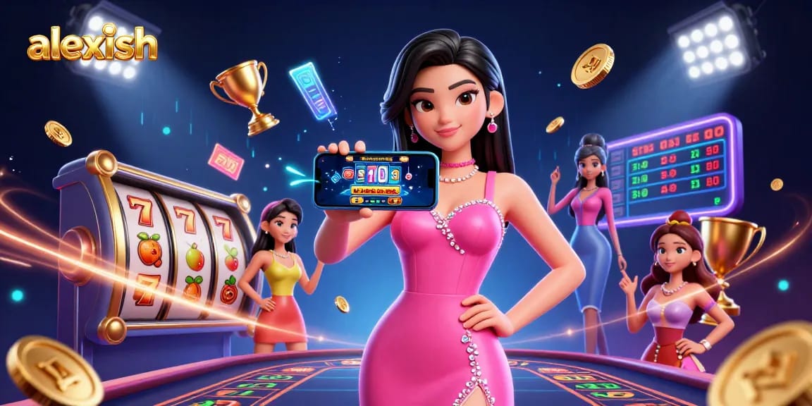 Engage with thrilling casino games on alexish's live dealer platform featuring vibrant slot elements.
