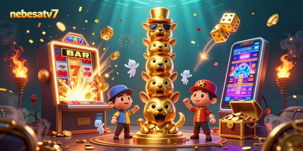 Experience the thrills of nebesatv7 with vibrant casino game elements bursting in a dynamic 3D scene.