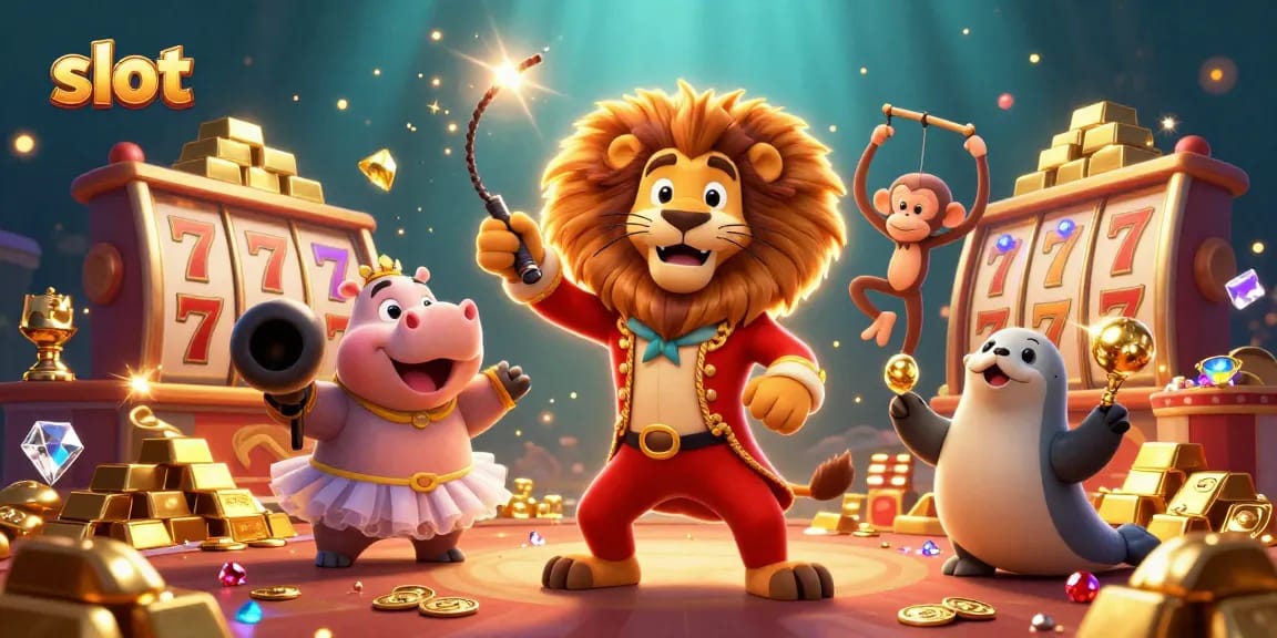 Spin the slot to see vibrant characters in a casino environment filled with treasures.