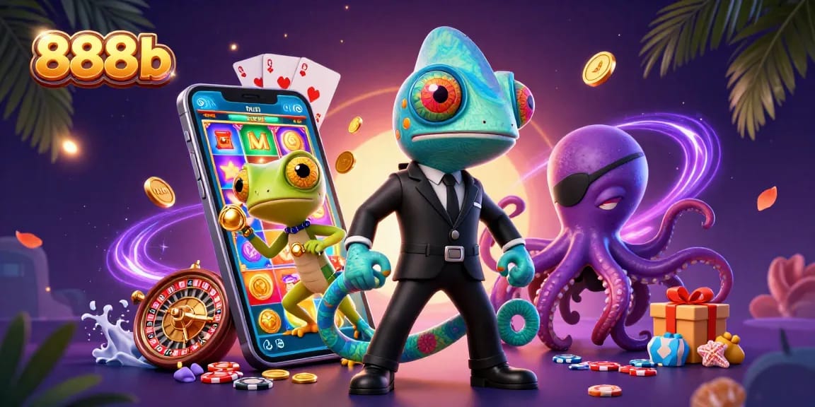 Immerse yourself in the thrilling world of 888b as a chameleon agent competes in dynamic slots.