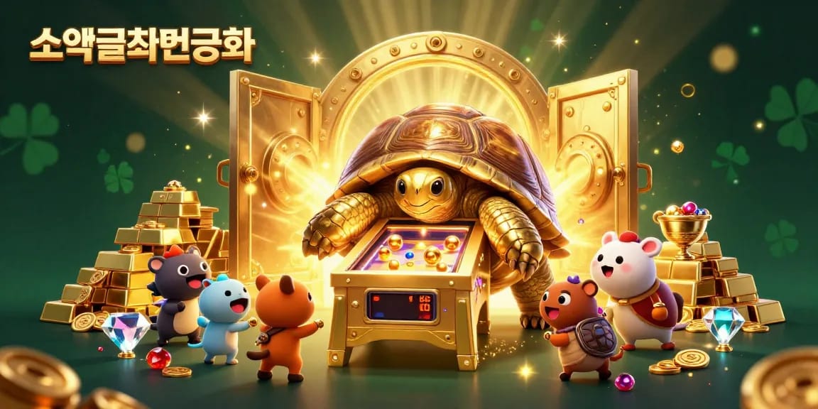 소액결제현금화로 즐기는 다채로운 카지노 게임과 황금 보물, 재미있는 캐릭터들로 가득 찬 일러스트