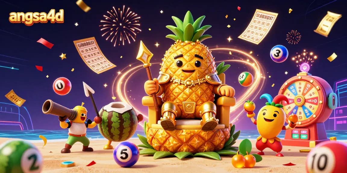 Experience thrilling wins at angsa4d with a vibrant 3D casino illustration showcasing exciting lottery elements and joyful characters.