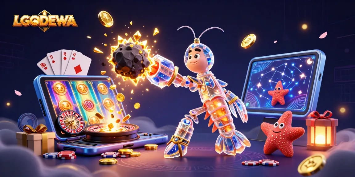 Engage with LGODEWA's dynamic gaming experience, featuring vibrant slot games and interactive elements
