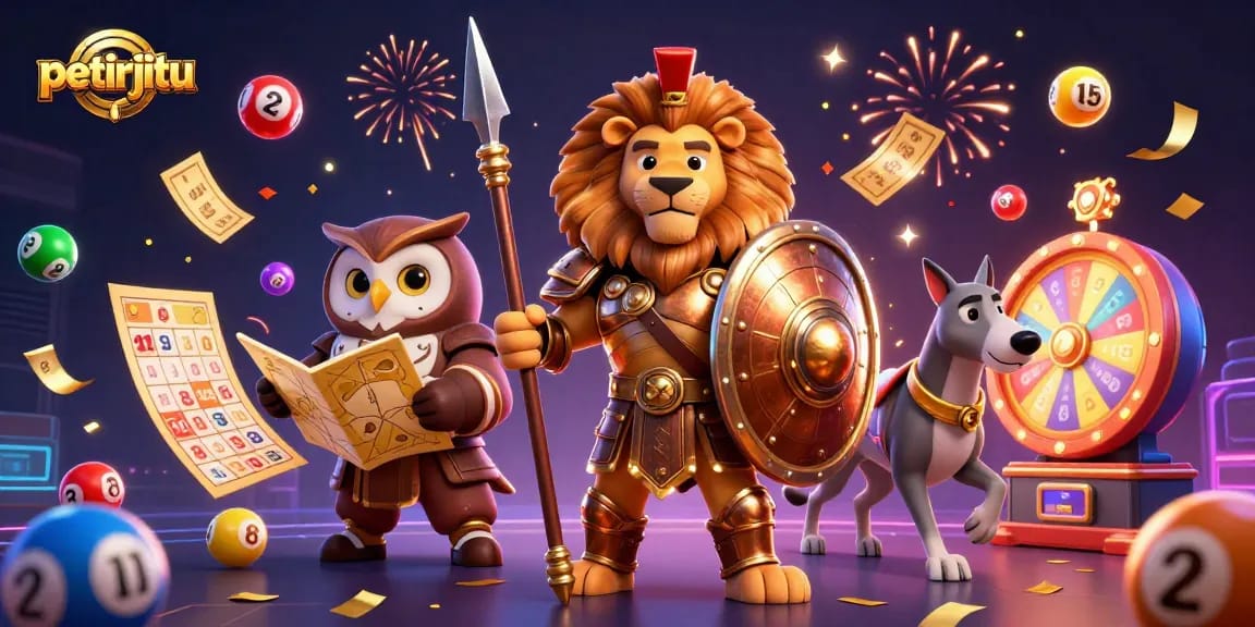Menangkan pengalaman bermain di petirjitu dengan ilustrasi karakter unik dan elemen kasino yang menarik.