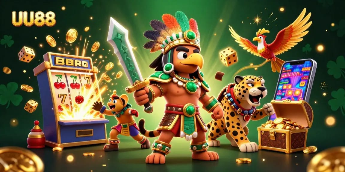 Engage in exciting gameplay with UU88's vibrant slot machines and colorful casino elements.