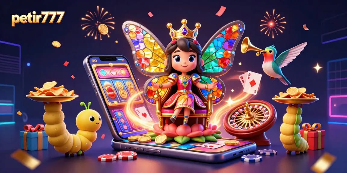 Experience excitement with petir777 as the butterfly queen reigns in a vibrant casino celebration.