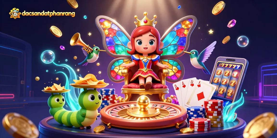Experience thrilling gaming action at dacsandatphanrang featuring a vibrant 3D illustration of a dazzling casino scene.