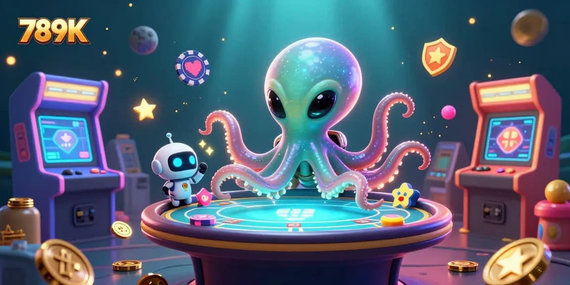 Play exciting games at 789K's vibrant virtual casino featuring an intergalactic octopus dealer.