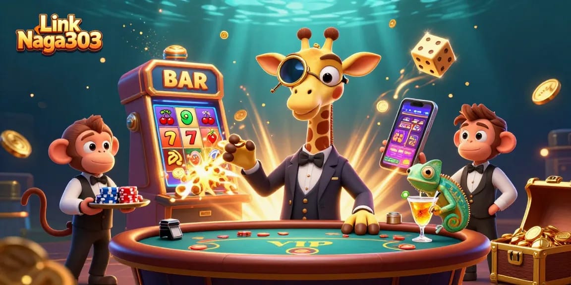 Experience big wins at Link Naga303 with our dynamic casino scene featuring vibrant gaming elements.