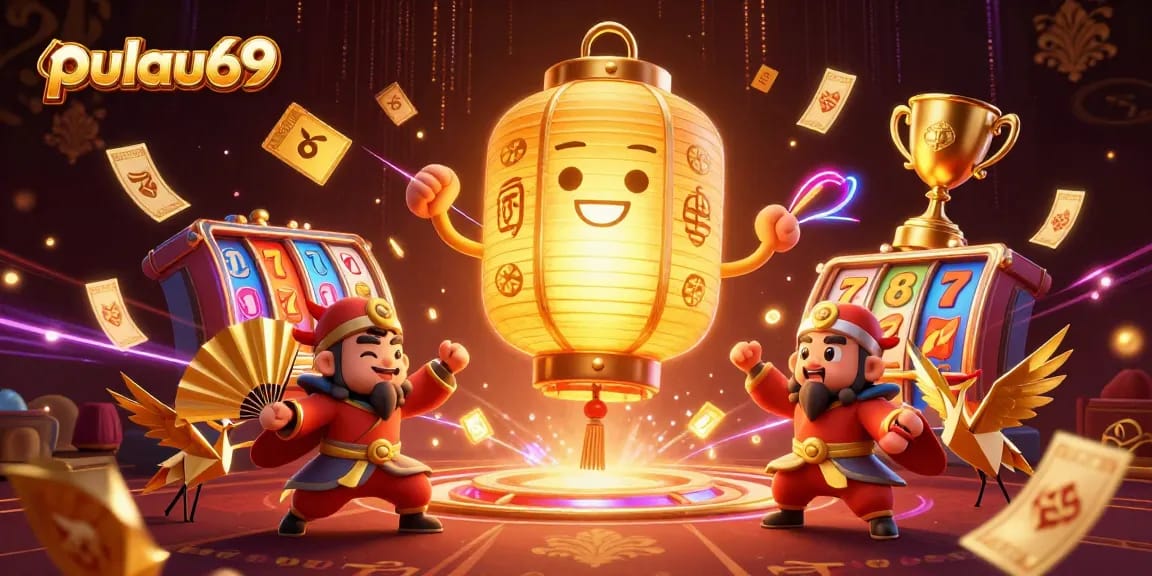 Experience pulau69 with a golden lantern spirit and vibrant casino elements enhancing your gaming adventure.