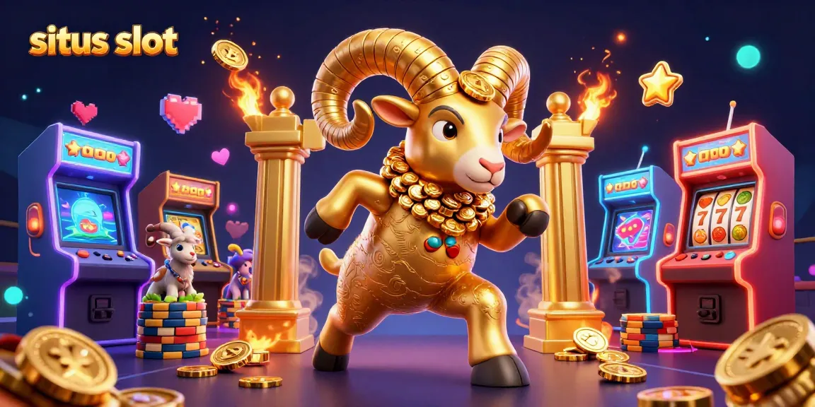 Engage with situs slot excitement and win big, showcased through a dynamic casino-themed illustration.