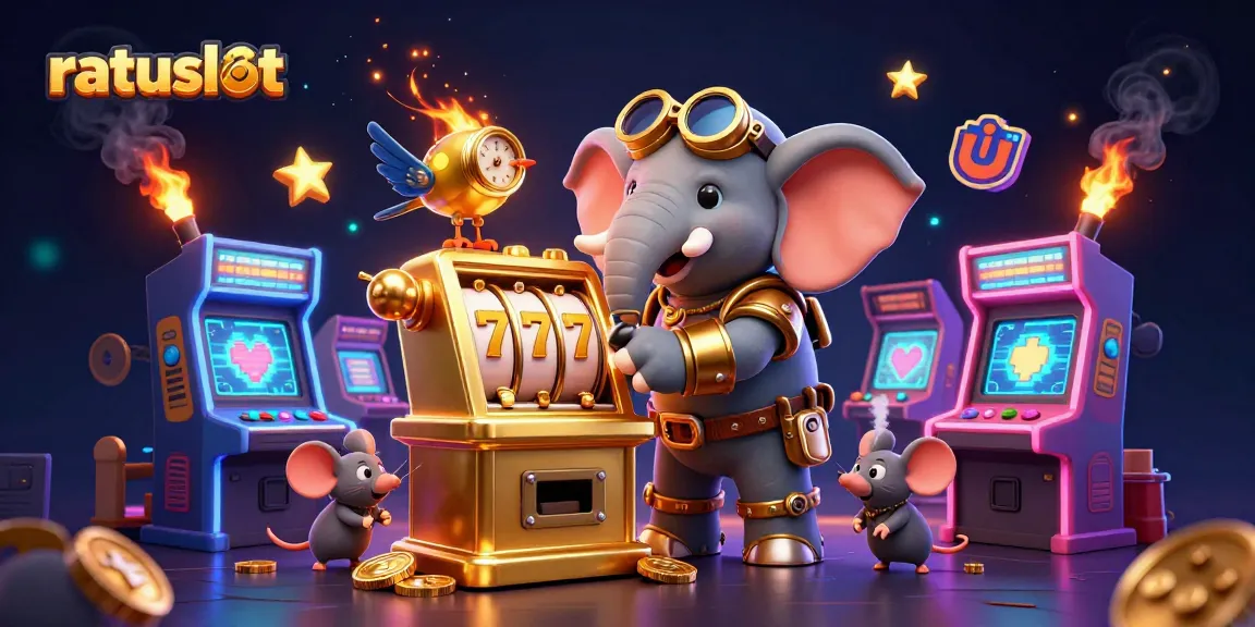 Discover ratuslot's thrilling slot machine experience with steampunk elements and vibrant gaming accessories.