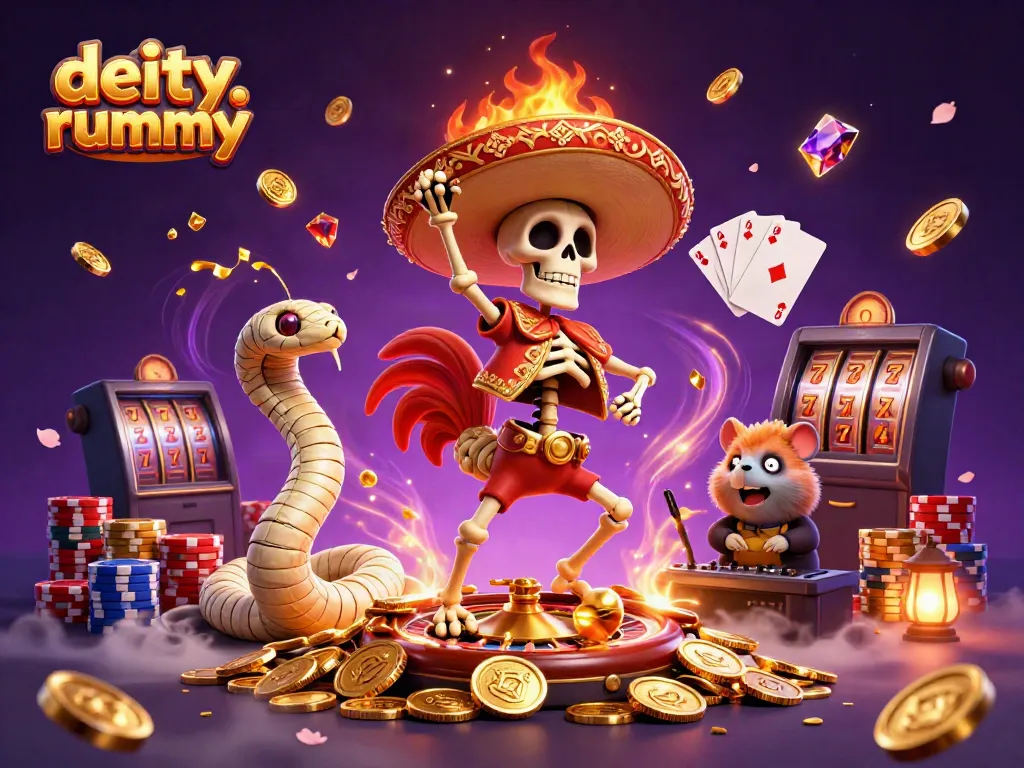 Pemain menikmati pengalaman bermain deity rummy dengan kartu dan chip di atas meja permainan.
