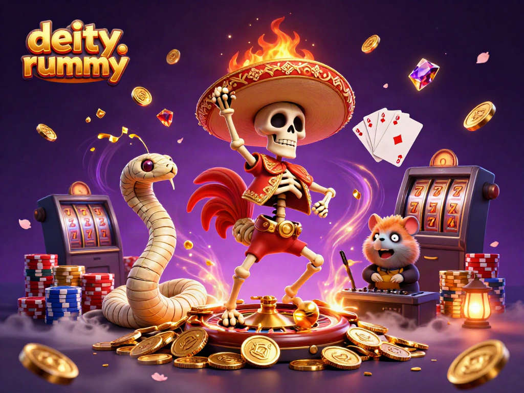 Pemain menikmati pengalaman bermain deity rummy dengan kartu dan chip di atas meja permainan.