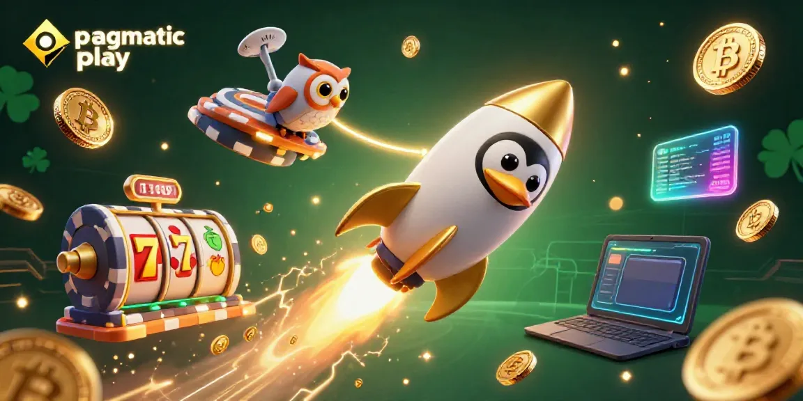 Experience the adventurous pragmatic play penguin in a vibrant 3D casino scene filled with luck and excitement.