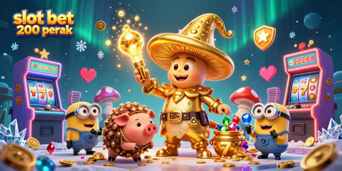 Experience the fun with slot bet 200 perak as the magical wizard and friends celebrate wins.