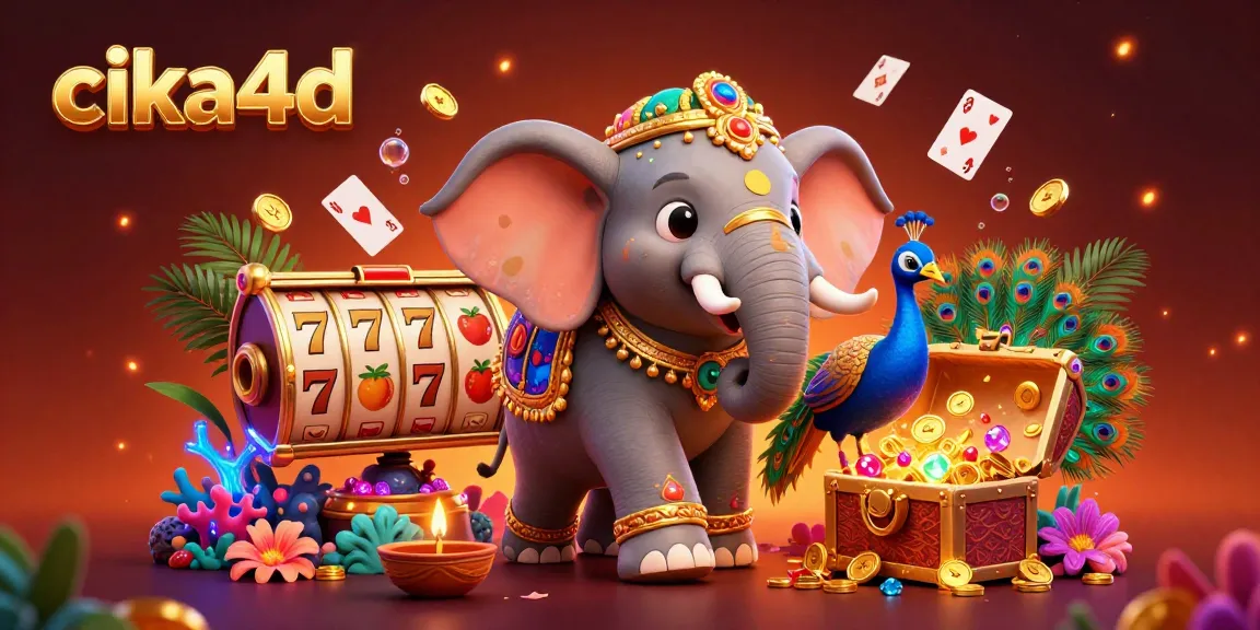 Spin the slots with vibrant characters celebrating cika4d's gaming excitement and winning potential.