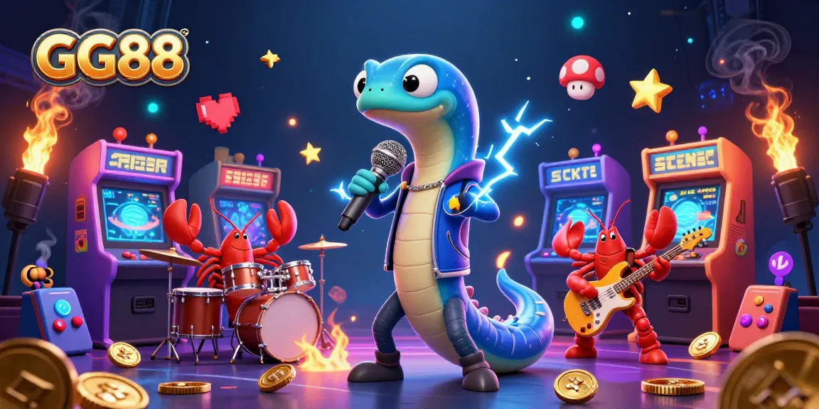 Experience thrilling undersea gaming with GG88's dynamic electric eel DJ and vibrant casino scene.