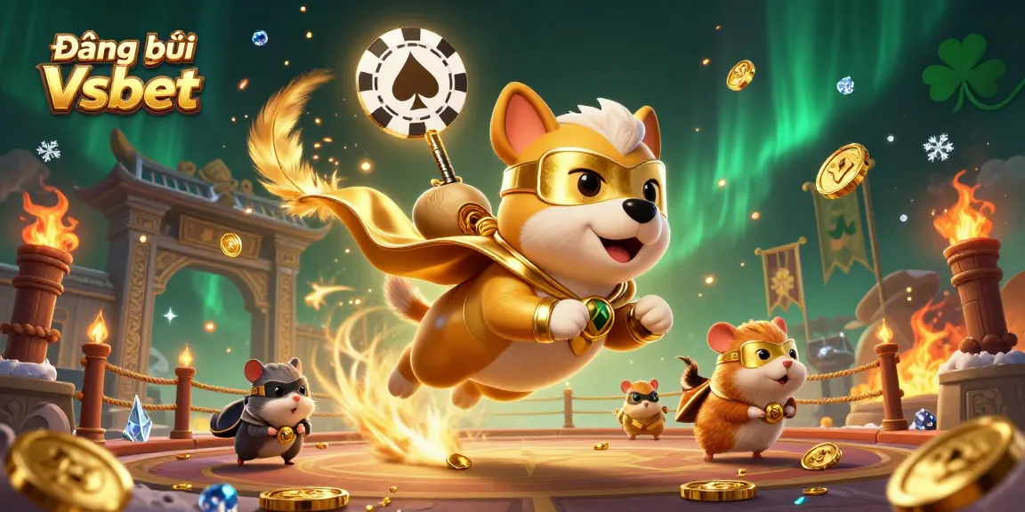 Join the action with Đăng ký Vsbet as the superhero dog and sidekick navigate the thrilling gaming world.