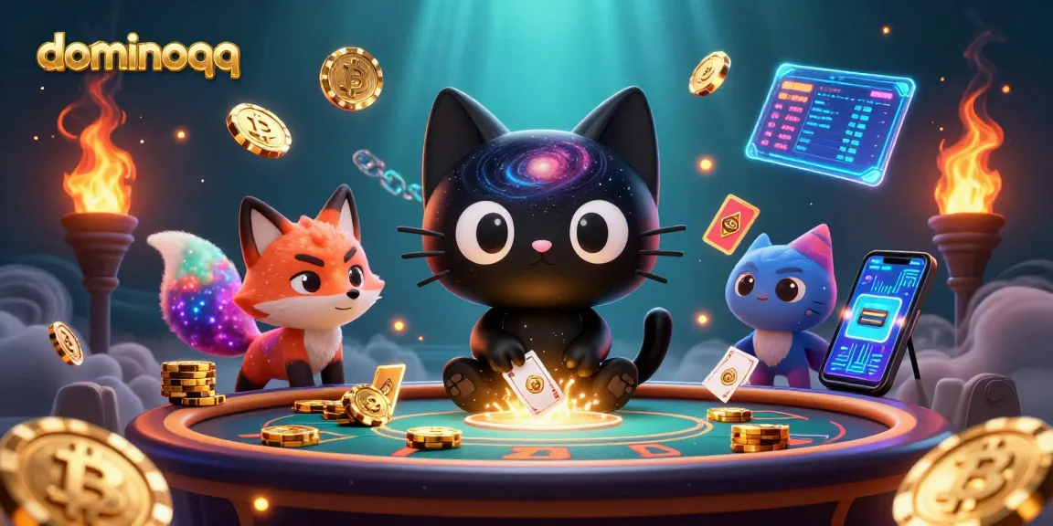Engage with dominoqq as a dynamic casino experience featuring a cosmic gambling scene.