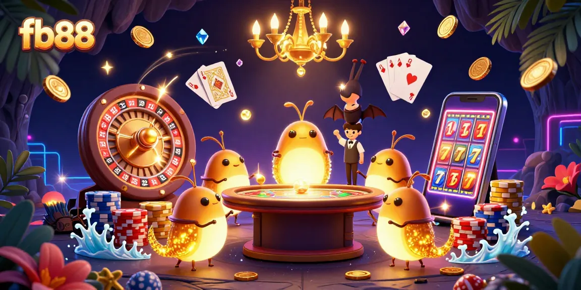 Experience the vibrant atmosphere at fb88 casino with luminescent glowworms and sparkling gems.